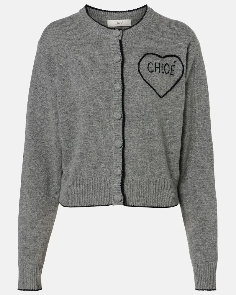 Chloé Chloé Cardigan aus Wolle und Kaschmir Grau