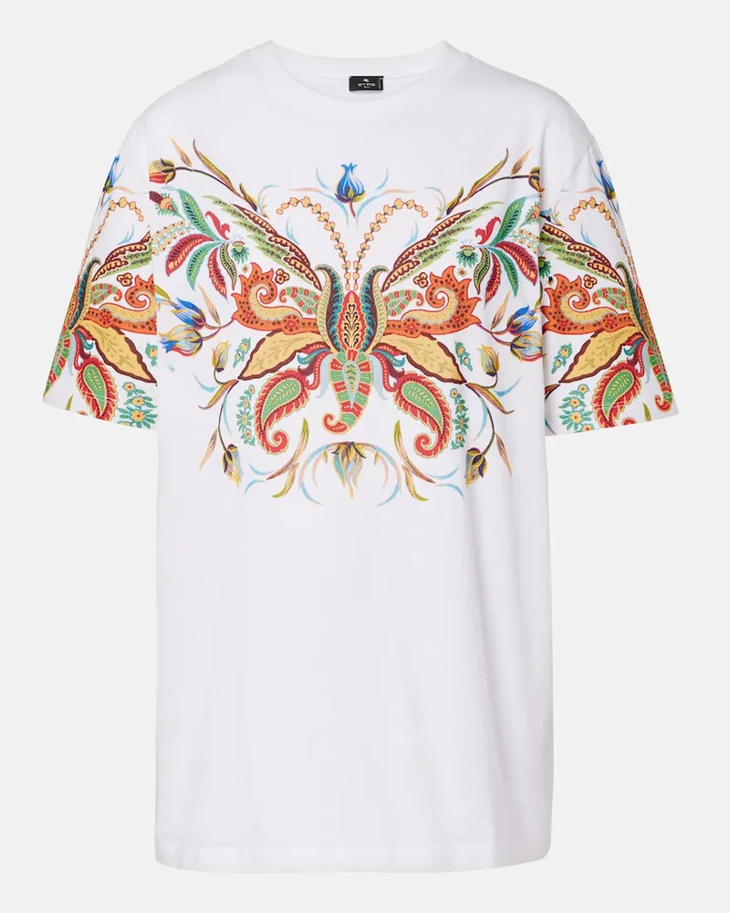 Etro Bedrucktes T-Shirt aus Baumwolle Weiß