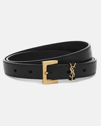 Saint Laurent Guertel Cassandre aus Leder Schwarz