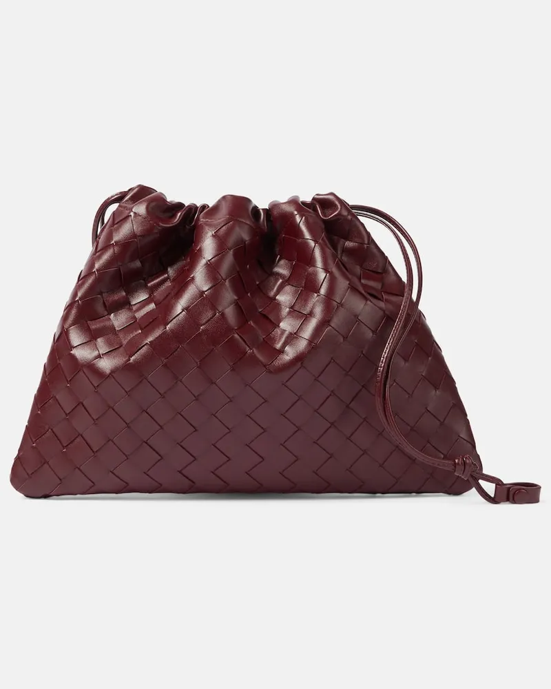 Bottega Veneta Clutch Dustbag Medium aus Leder Burgunderrot