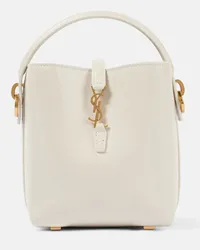 Saint Laurent Bucket-Bag Le 37 Mini aus Leder Weiss