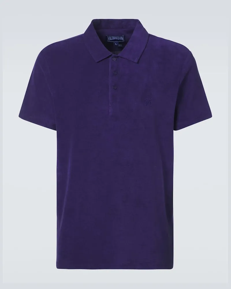 Vilebrequin Polohemd Phoenix aus Frottee Blau