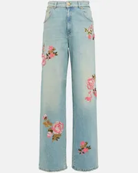 Blumarine High-Rise Straight Jeans Blau