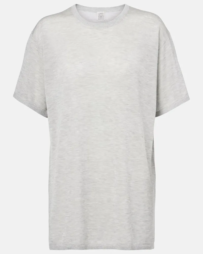 Totême T-Shirt aus einem Baumwollgemisch Grau