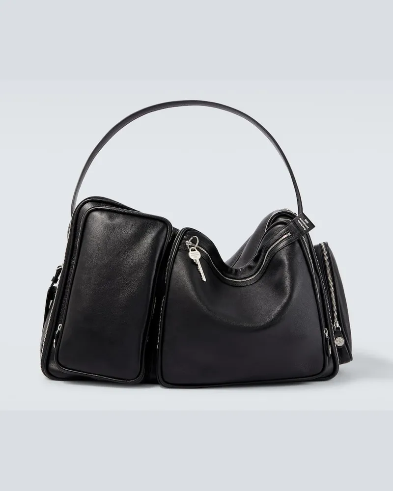 Acne Studios Messenger Bag Camero Hotel aus Leder Schwarz