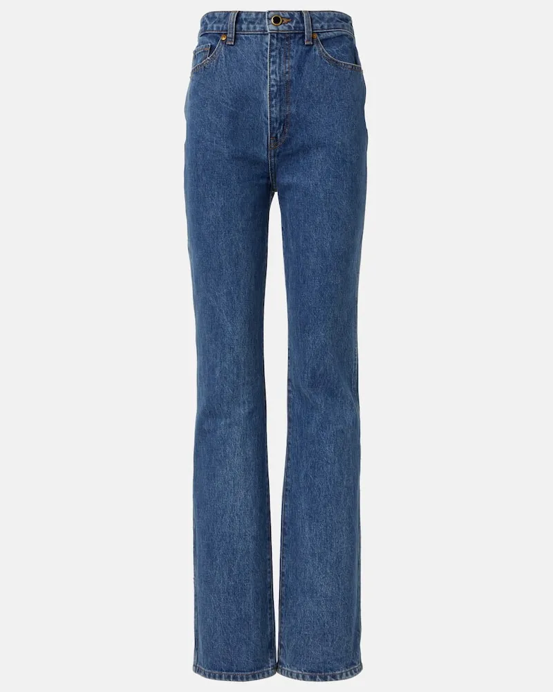 KHAITE High-Rise Straight Jeans Danielle Blau