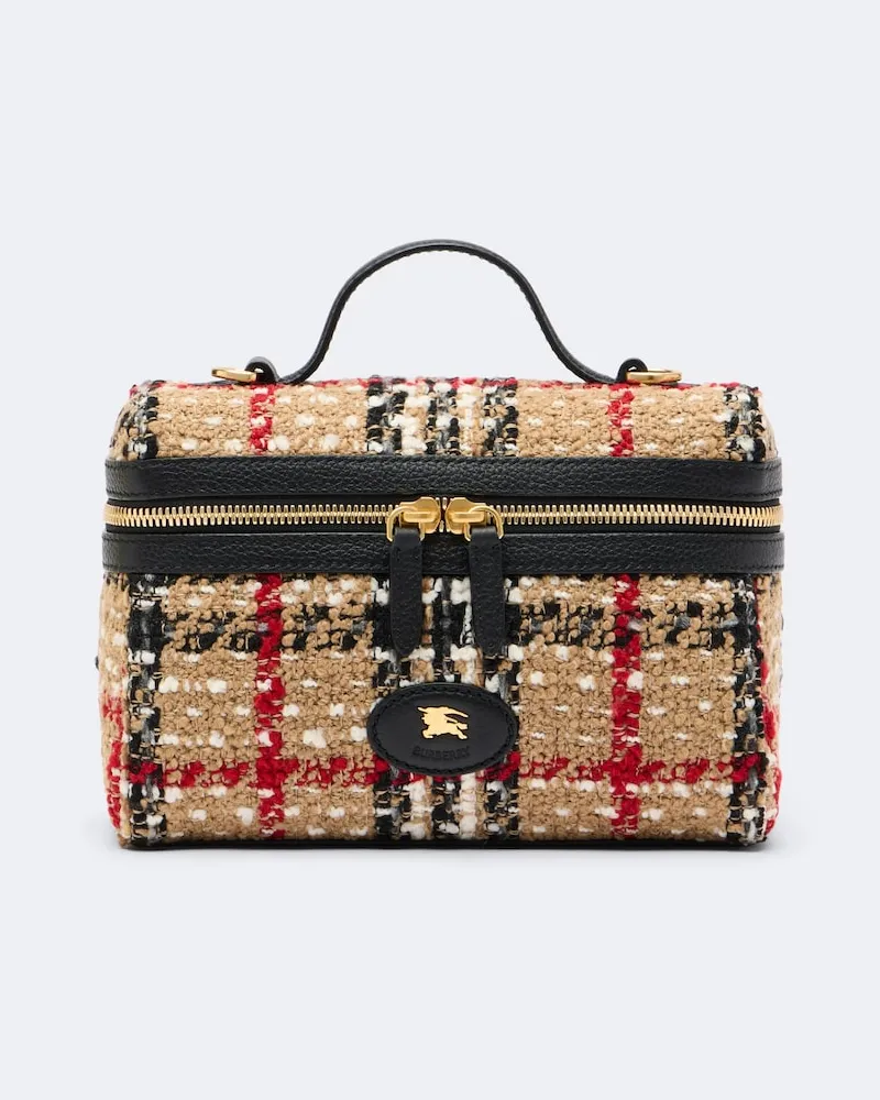 Burberry Schultertasche Burberry Check Small aus Bouclé Beige