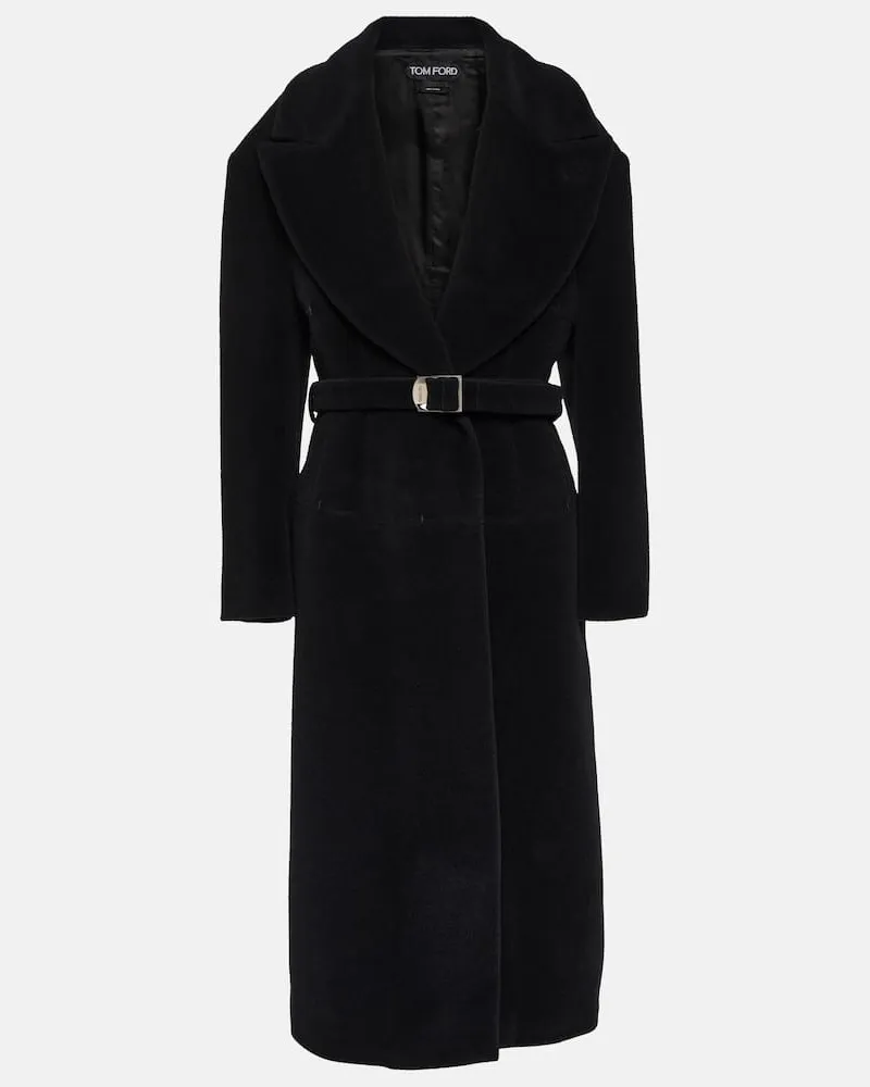 Tom Ford Mantel aus Alpakawolle und Wolle Schwarz