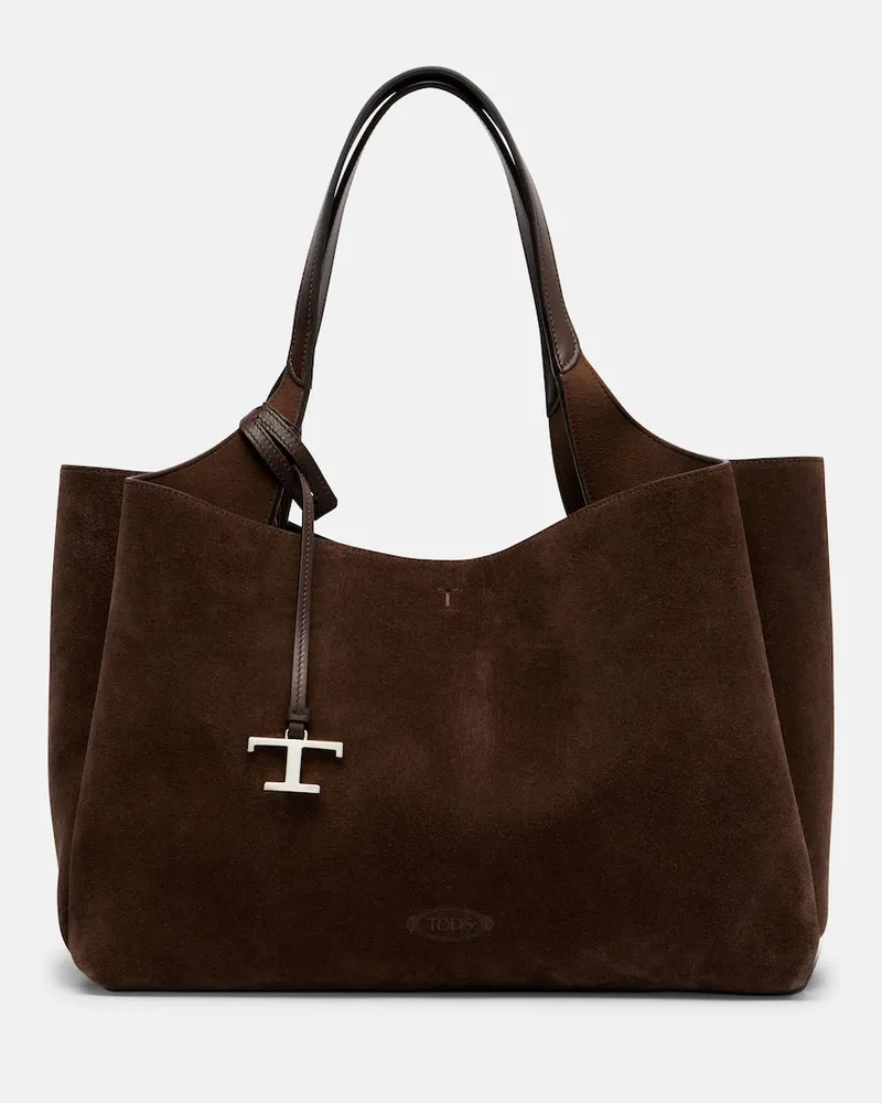 TOD'S Tote Bag Apa Large aus Veloursleder Braun
