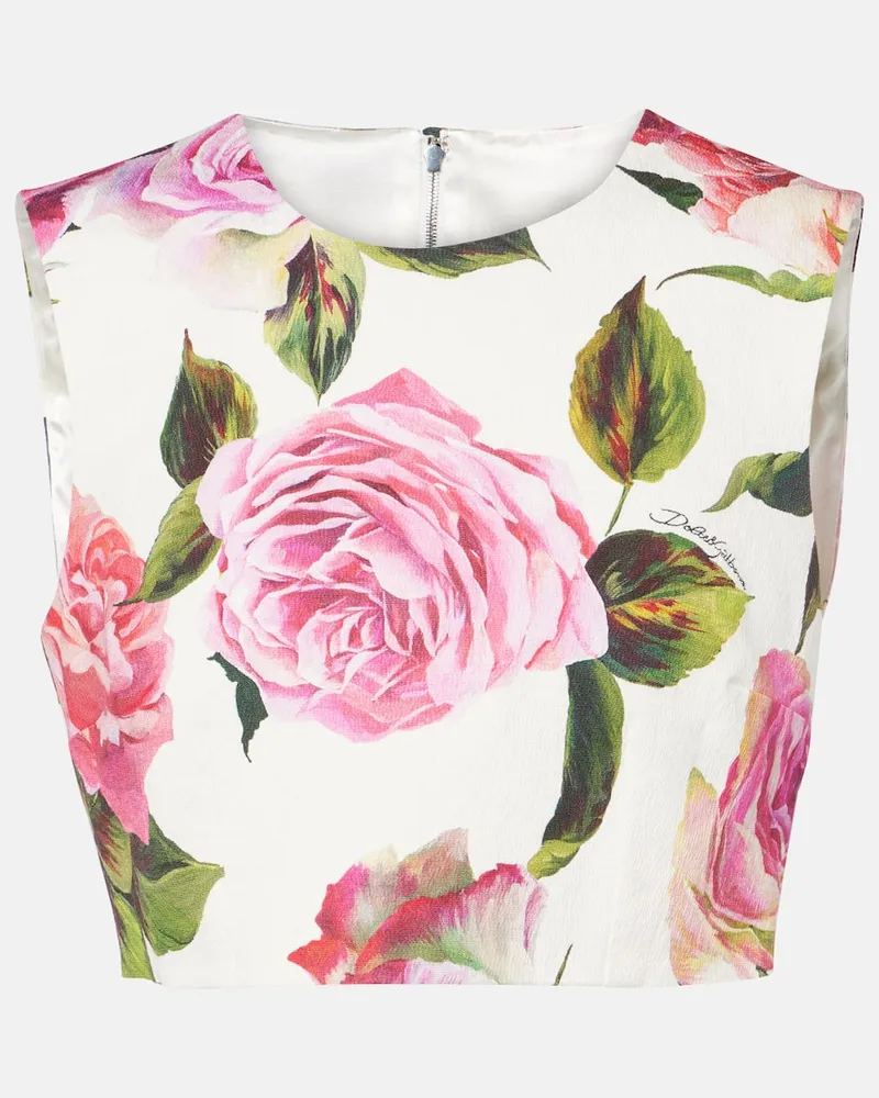 Dolce & Gabbana Cropped-Top aus einem Baumwollgemisch Rosa
