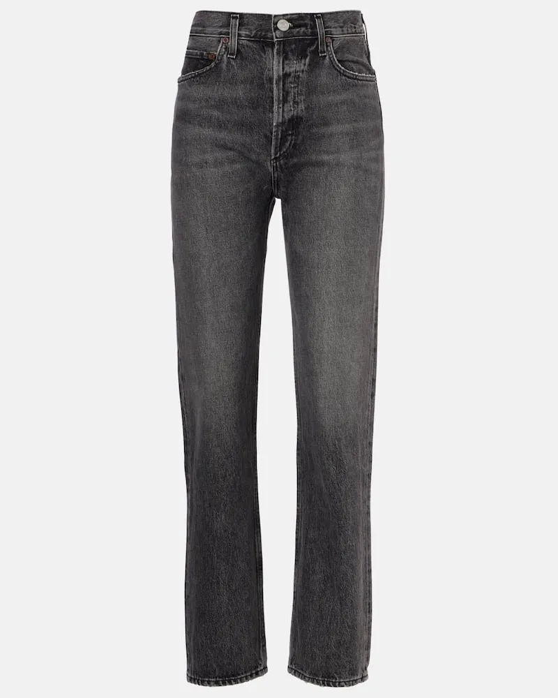 AGOLDE High-Rise Straight Jeans 90’s Pinch Grau