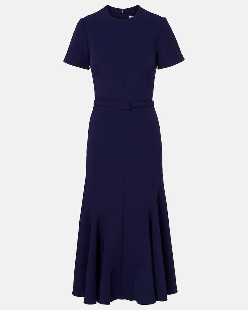 Safiyaa Midikleid Luisa aus Crêpe Blau