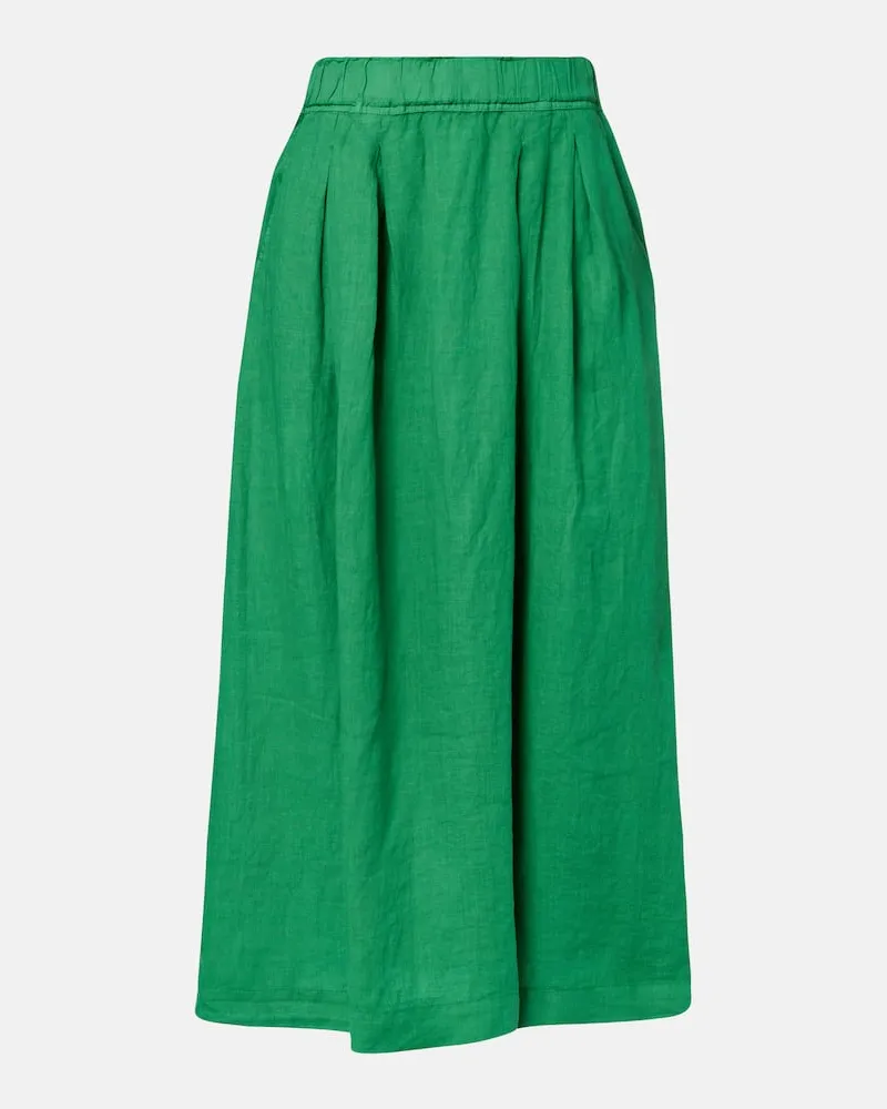 Velvet Maxirock Linda aus Leinen Grün