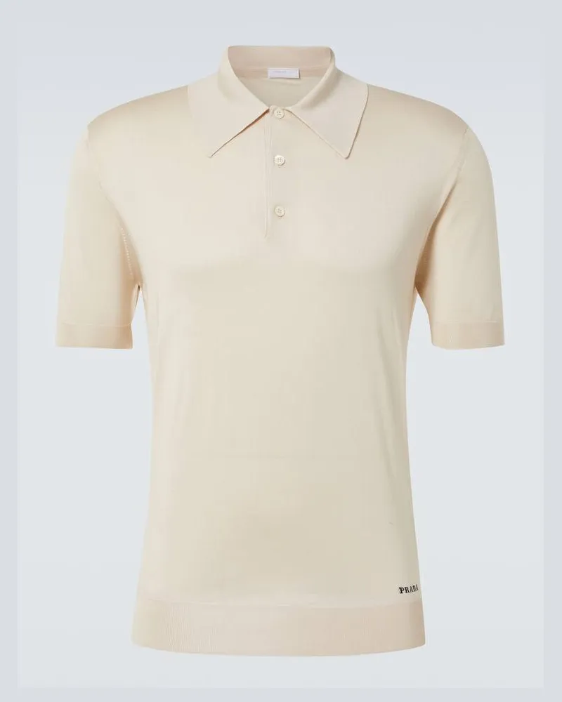Prada Polohemd aus Seide Weiß