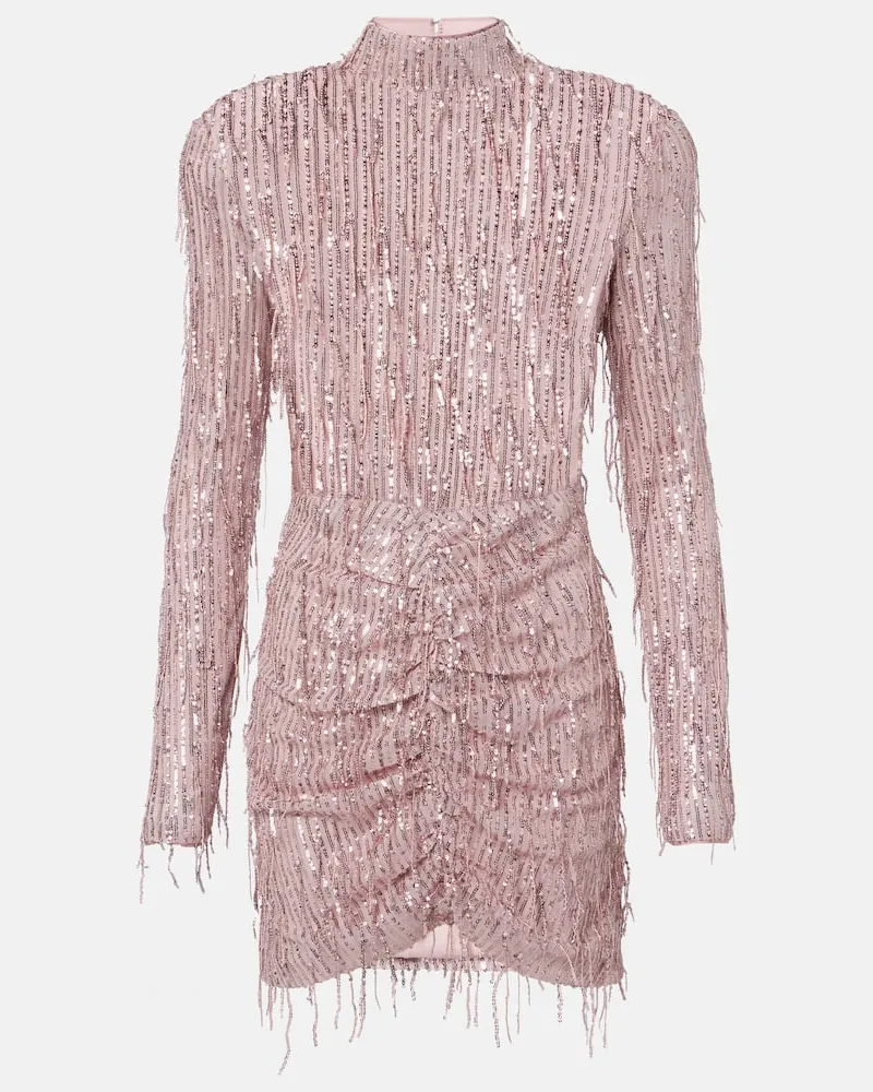 ROTATE Birger Christensen Cocktailkleid aus Lurex® mit Pailletten Rosa