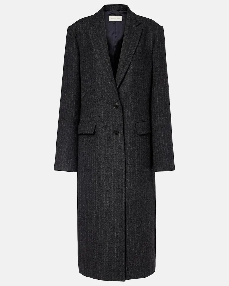 Dries van Noten Mantel aus Wolle Grau