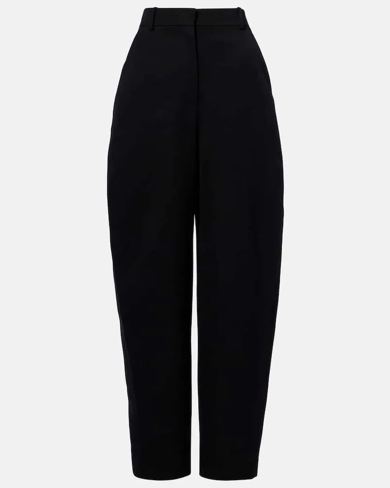Givenchy Weite Hose Cocoon aus Wolle Schwarz