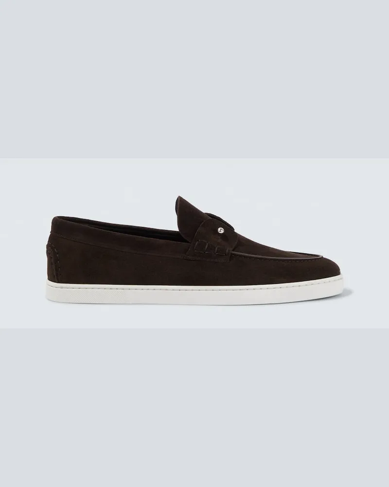 Christian Louboutin Slip-Ons Chambeliboat aus Veloursleder Braun