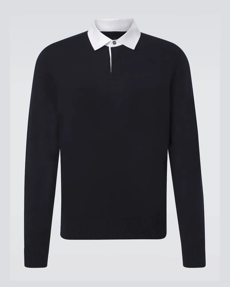 Dunhill Pullover aus Kaschmir und Leinen Blau
