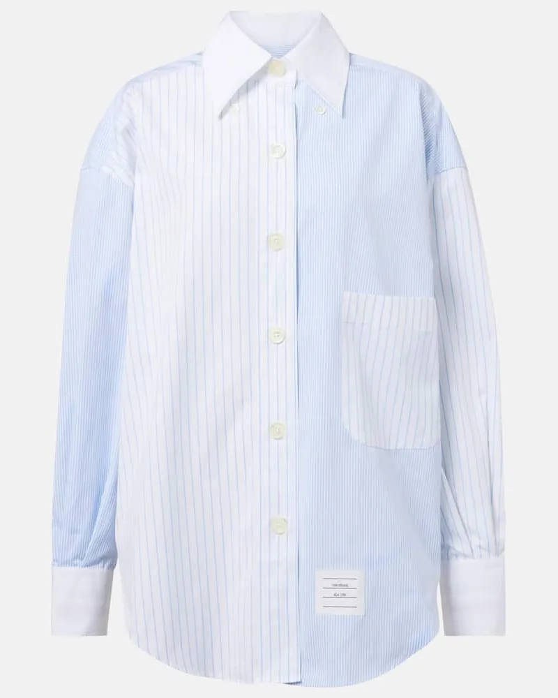 Thom Browne Hemd aus Baumwollpopeline Blau