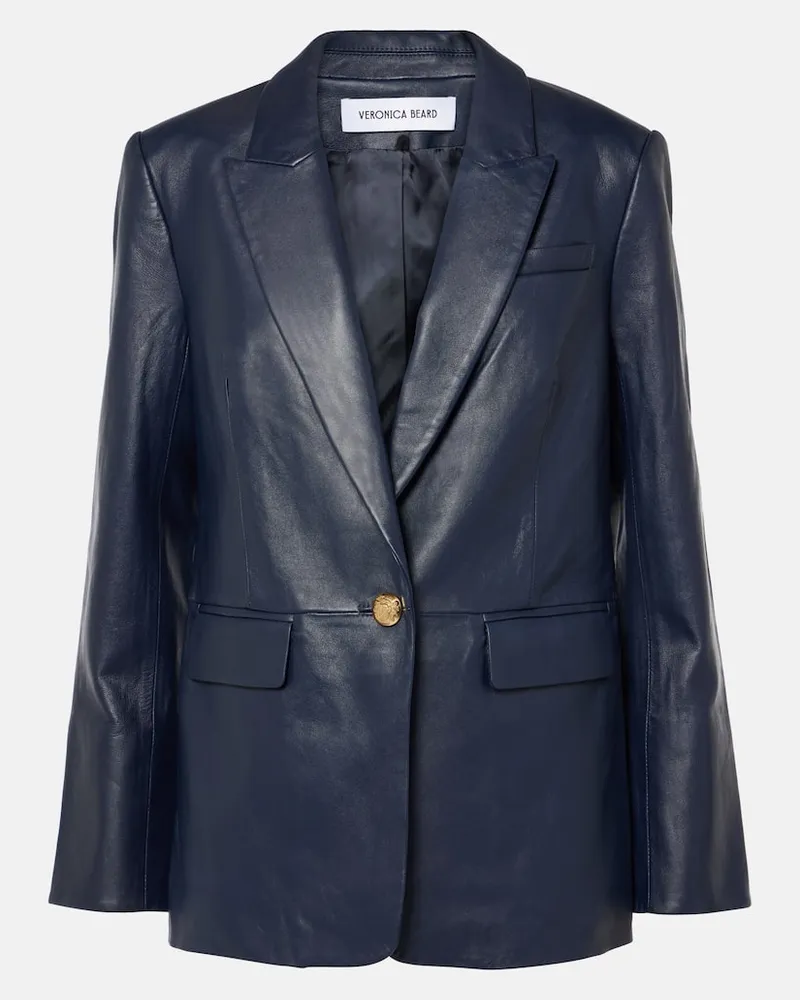 Veronica Beard Blazer Vega aus Leder Blau