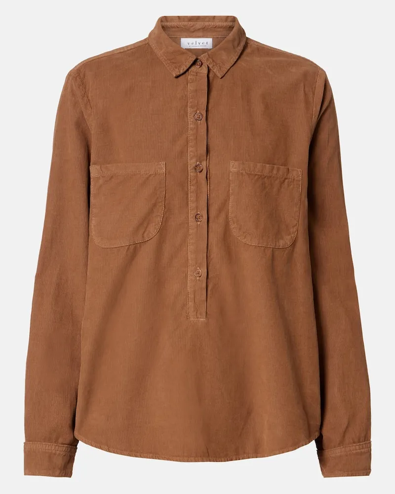 Velvet Hemd Arielle aus Baumwoll-Cord Braun