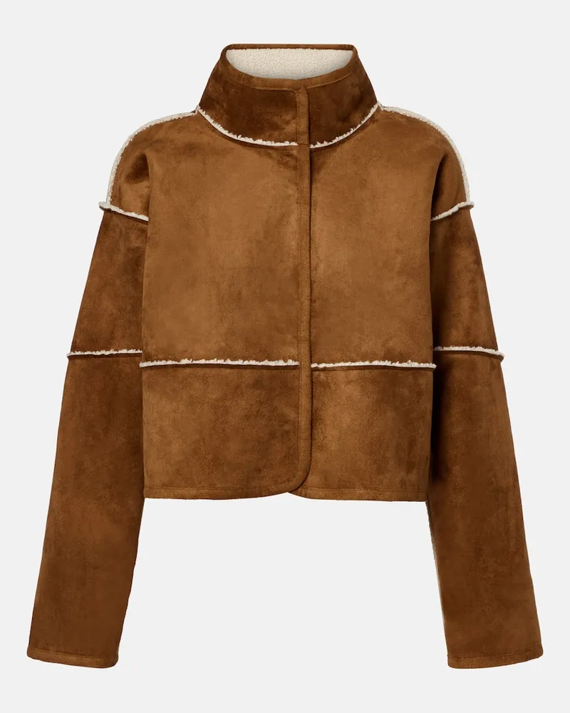 Velvet Jacke Kelly mit Faux Shearling Braun
