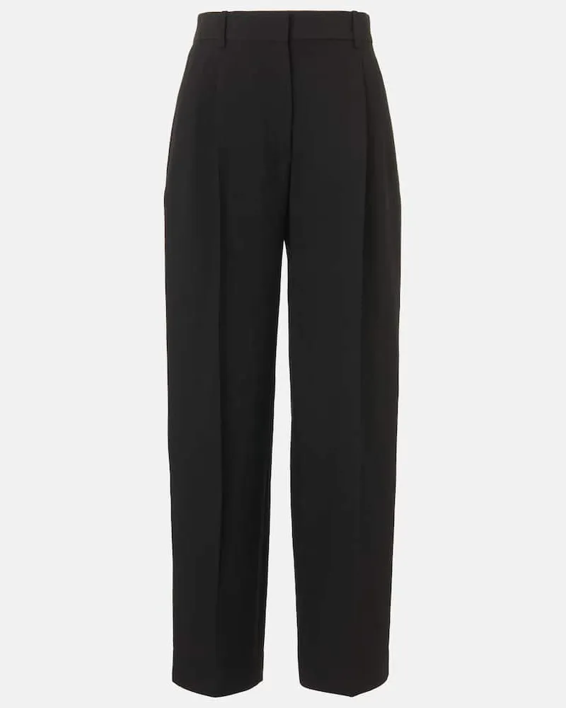 The Row Weite Hose Lilas aus einem Wollgemisch Schwarz