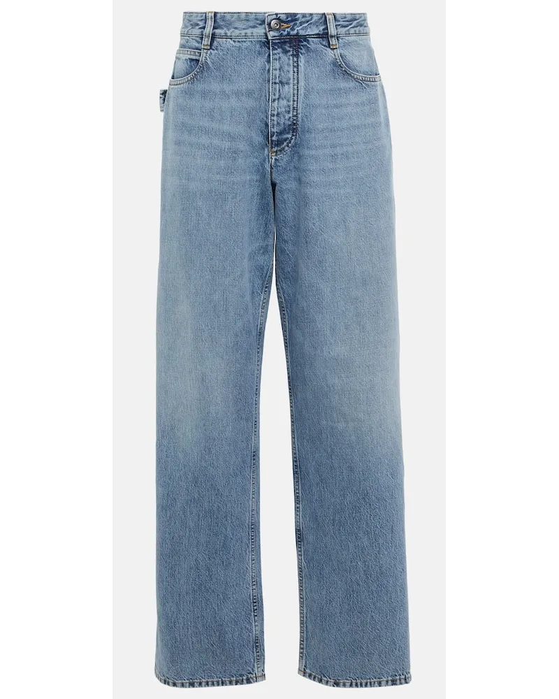 Bottega Veneta High-Rise Straight Jeans Blau
