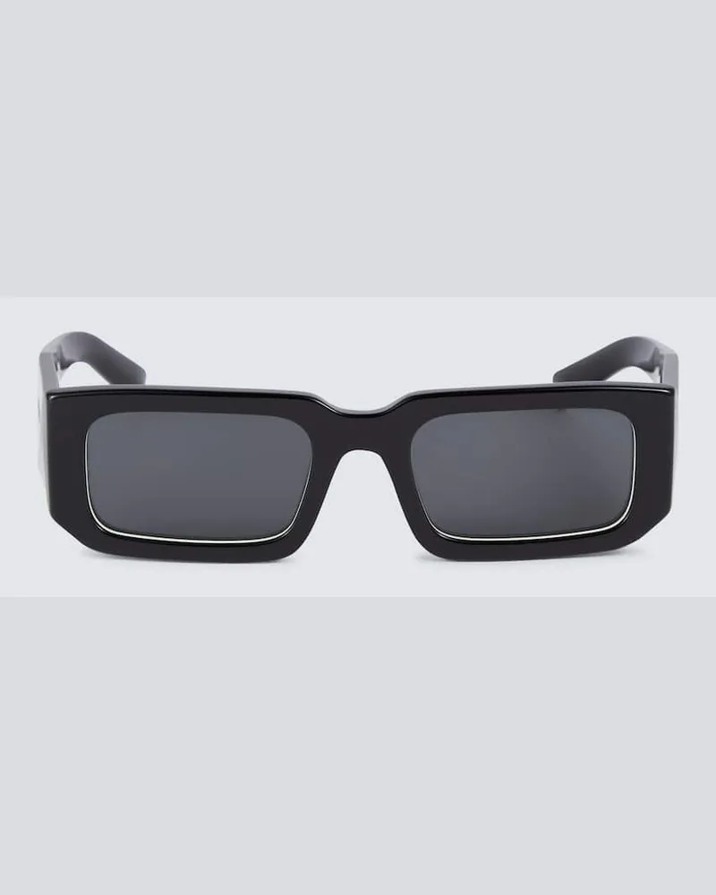 Prada Eckige Sonnenbrille Symbole Schwarz