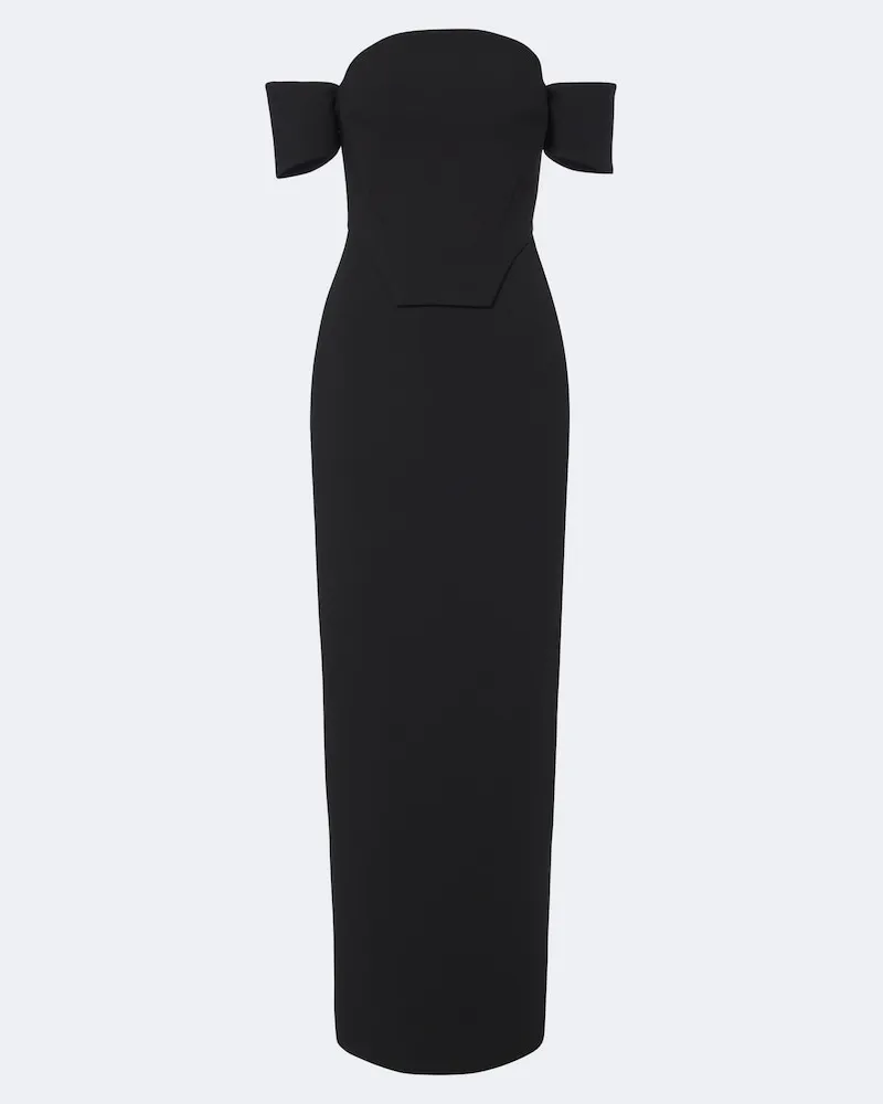 Solace London Off-Shoulder-Robe Wymore aus Crêpe Schwarz