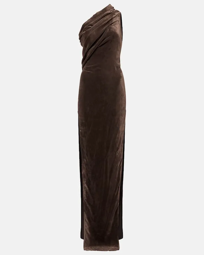 Rick Owens One-Shoulder-Robe Athena Arrowhead Braun