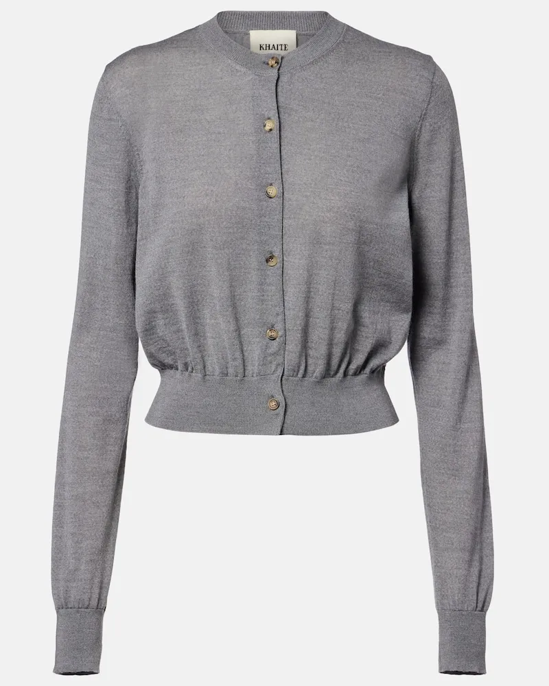 KHAITE Cardigan Tansy aus Wolle und Kaschmir Grau