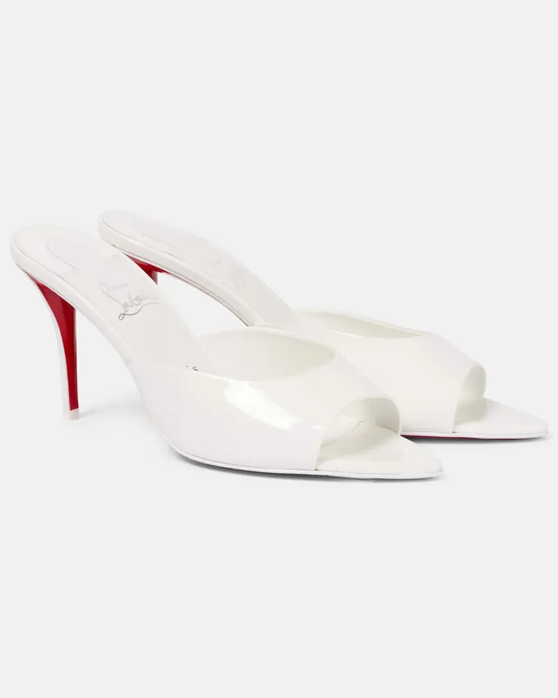 Christian Louboutin Pantoletten Miss Z 80 aus Lackleder Weiß