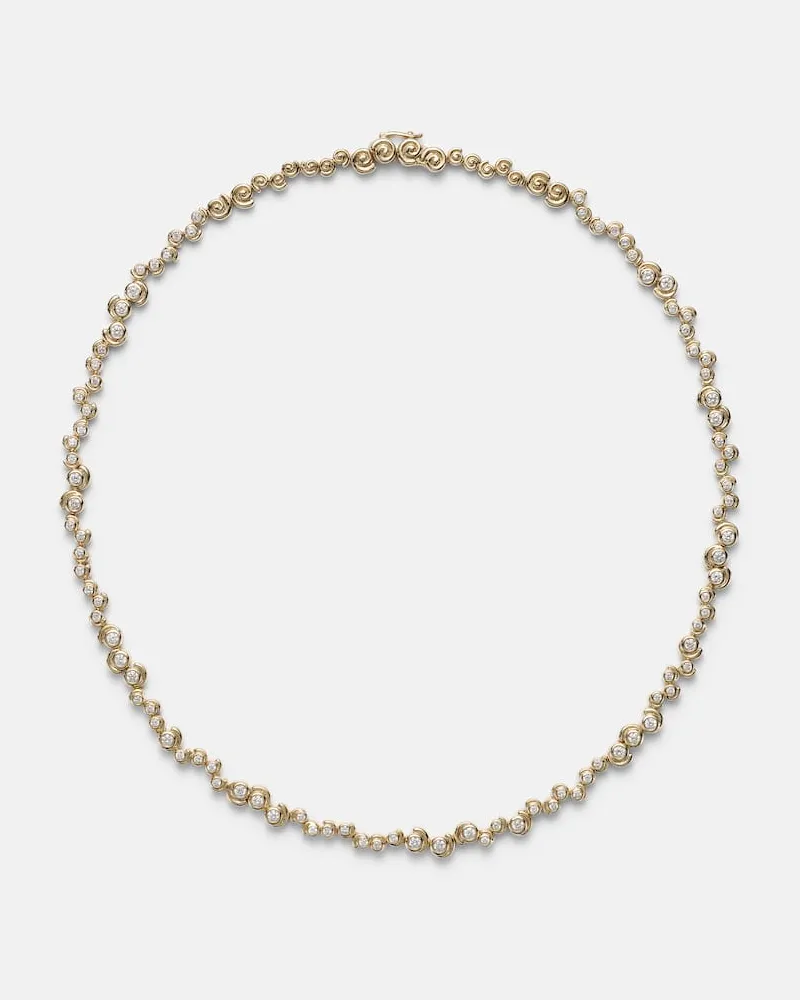 Yvonne Léon Yvonne Léon Halskette Rivière Escargot aus 9kt Gelbgold mit Diamanten Gold
