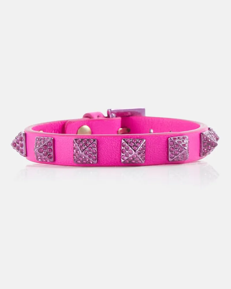 Valentino Garavani Armband Rockstud aus Leder mit Swarovski®-Kristallen Rosa