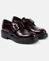 Prada Schnuerschuhe Diapason aus Leder Burgund