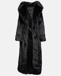 Balenciaga Mantel aus Faux Fur Schwarz