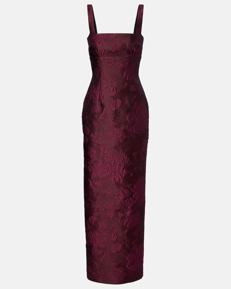 EMILIA WICKSTEAD Robe Micheline aus Cloqué Burgunderrot