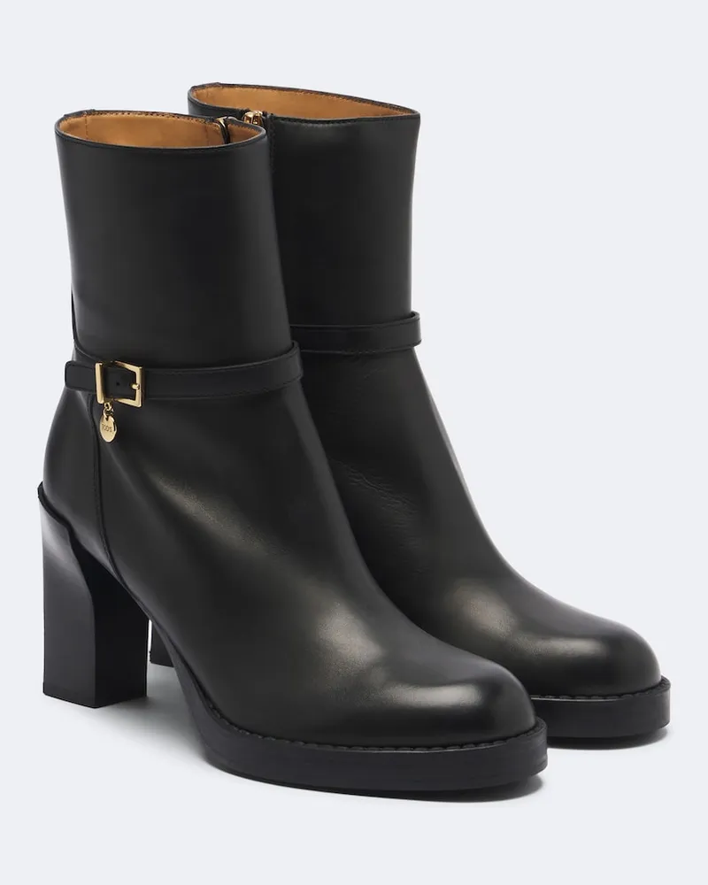 TOD'S Ankle Boots aus Leder Schwarz
