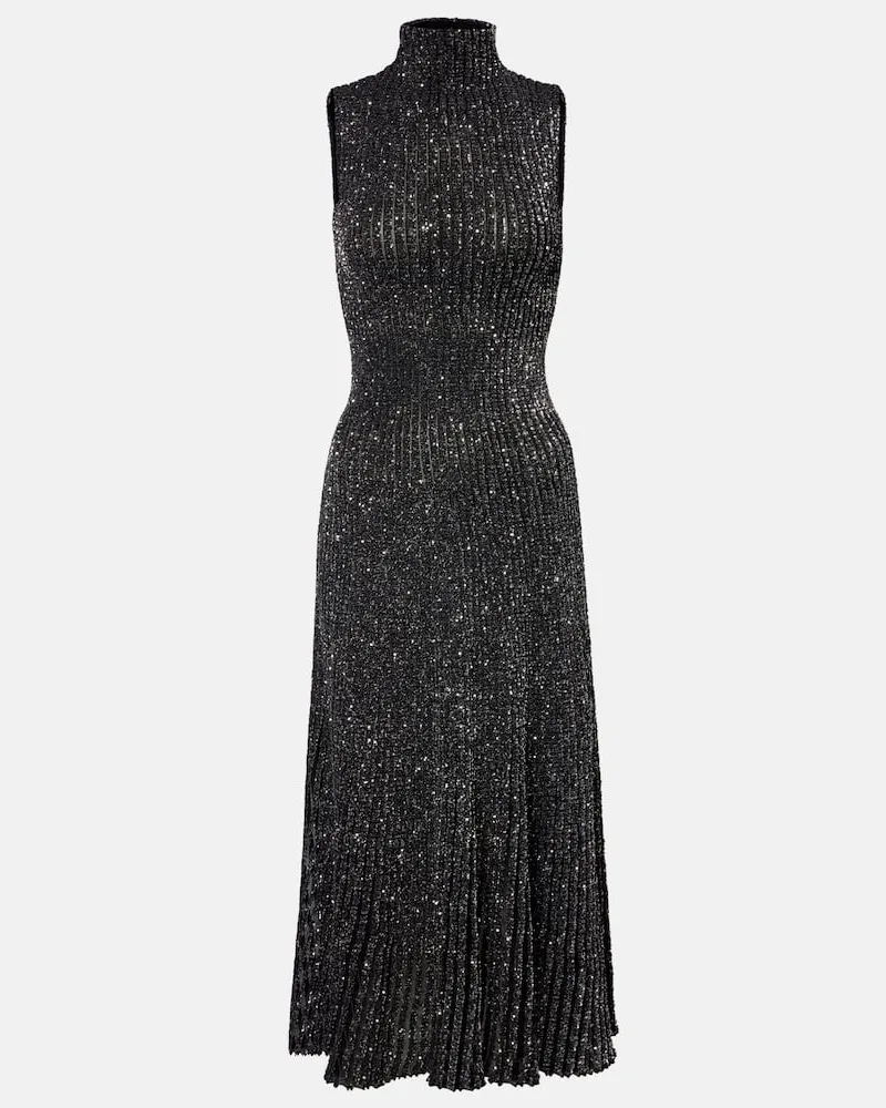 Alaïa Alaïa Midikleid mit Pailletten Schwarz