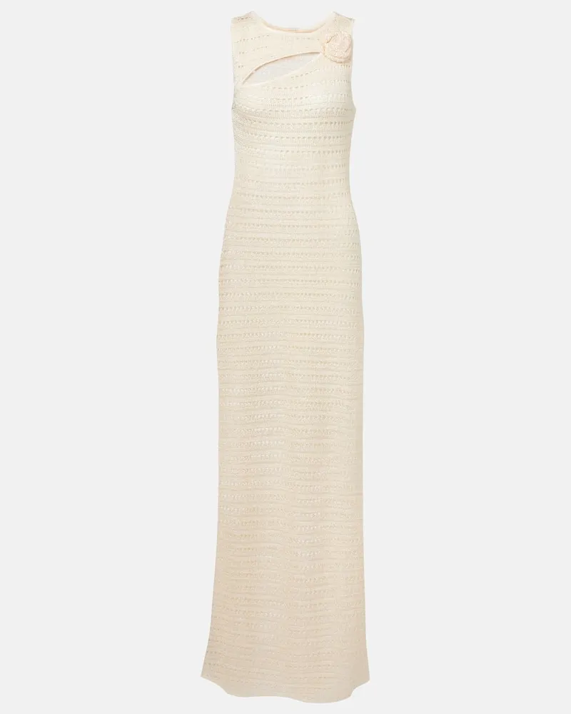 SAME Maxikleid aus Häkelstrick Gelb