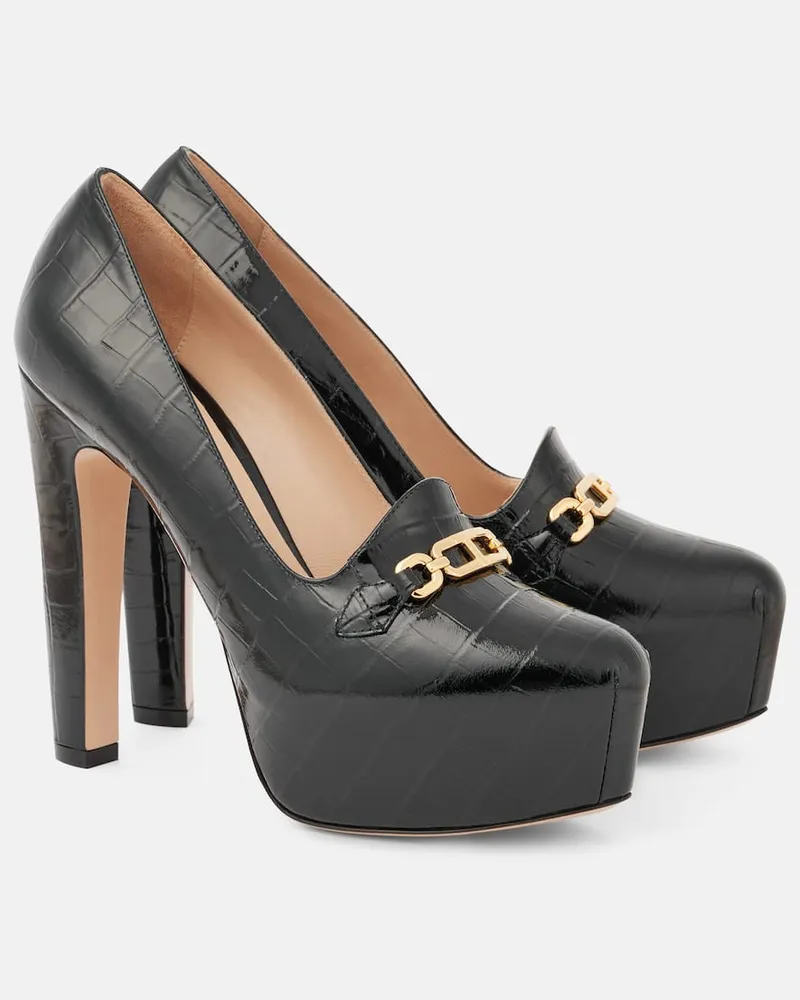 Tom Ford Plateau-Pumps aus Lackleder Schwarz