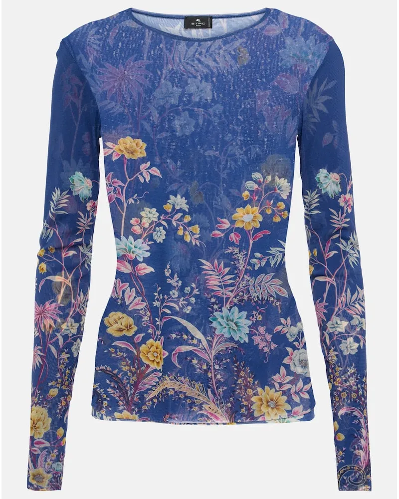 Etro Bedrucktes Top Blau
