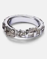 Ananya Ring Scatter aus 18kt Weissgold mit Diamanten und Saphiren Silber