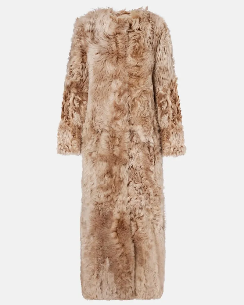 Yves Salomon Wendbarer Mantel aus Shearling Beige