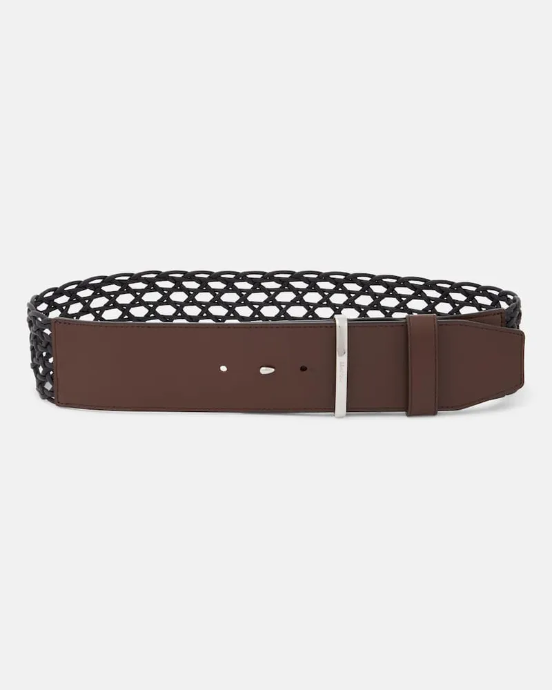 Max Mara Gürtel aus Leder und Canvas Schwarz