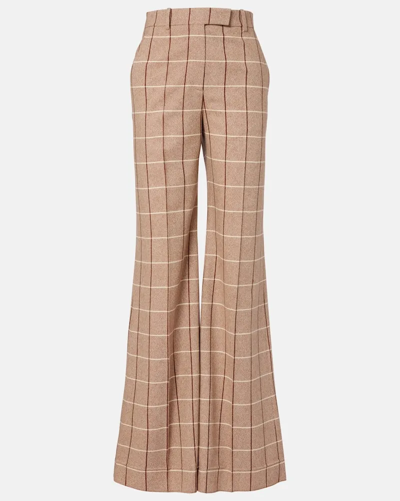Valentino Garavani Weite High-Rise-Hose aus Schurwolle Beige