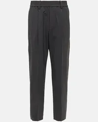 Brunello Cucinelli High-Rise-Hose aus einem Wollgemisch Grau