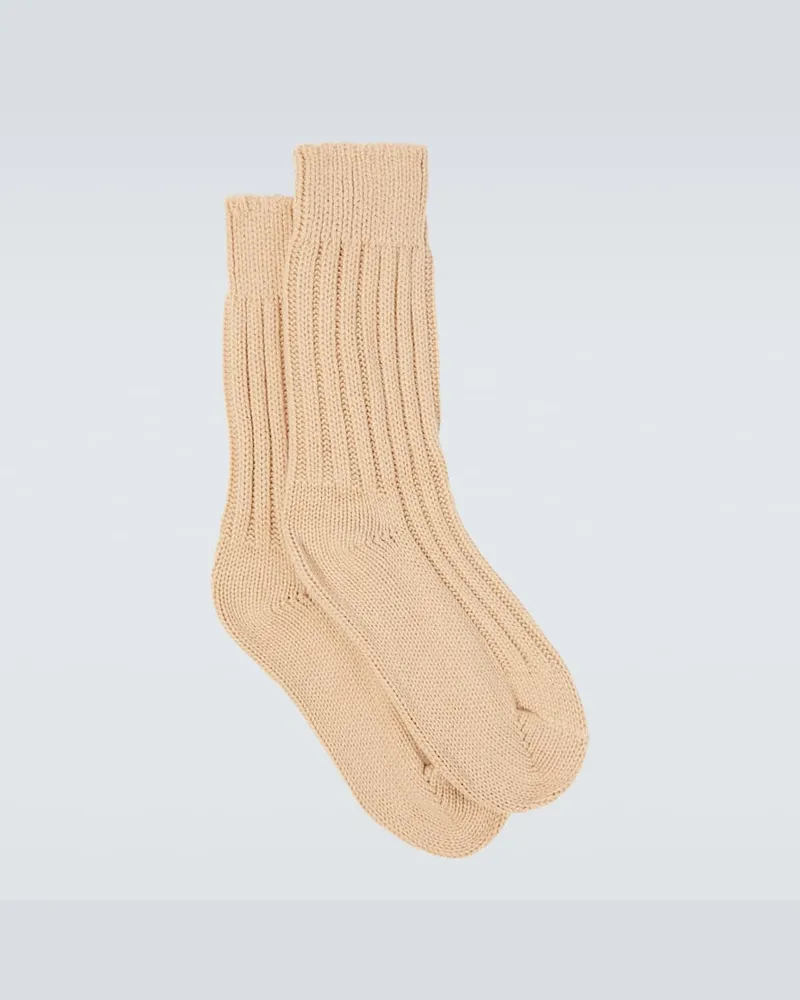The Elder Statesman Socken Yosemite aus Kaschmir Beige